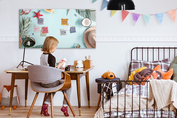 Dry erase board magnetic Memories on a colorful sea background