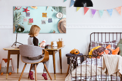 Dry erase board magnetic Memories on a colorful sea background