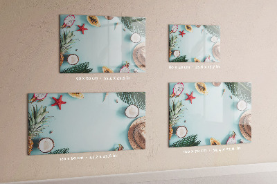 Dry erase board magnetic Memories on a colorful sea background