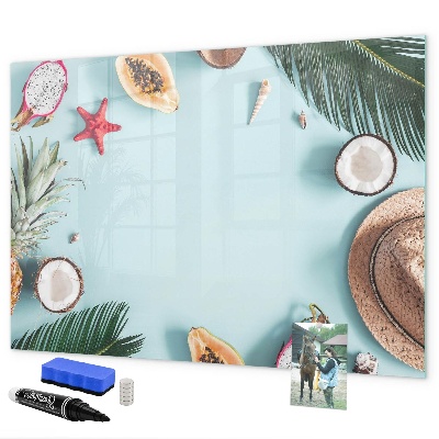 Dry erase board magnetic Memories on a colorful sea background