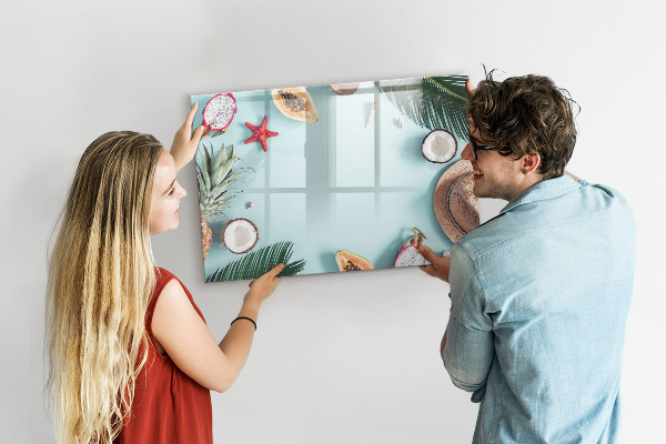 Dry erase board magnetic Memories on a colorful sea background