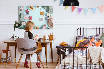 Dry erase board magnetic Memories on a colorful sea background