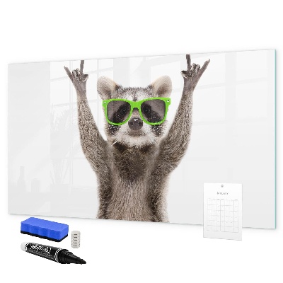 Magnetic dry erase board Happy raccoon with pictures