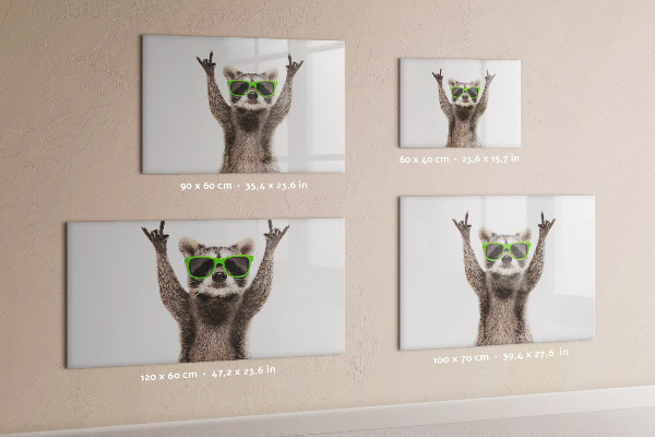 Magnetic dry erase board Happy raccoon with pictures