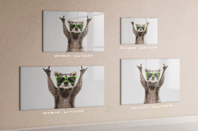 Magnetic dry erase board Happy raccoon with pictures