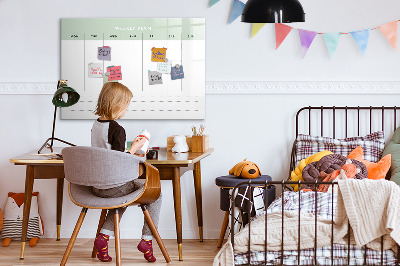 Dry erase board magnetic Weekly plan with space for photos
