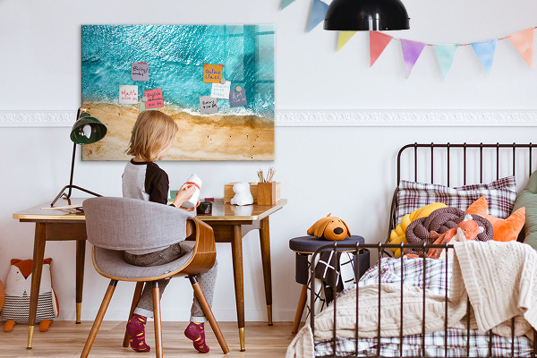 Magnetic dry erase board A stylish board for notes and photos