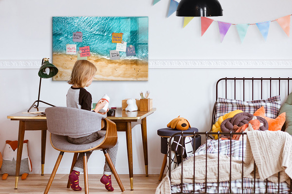 Magnetic dry erase board A stylish board for notes and photos