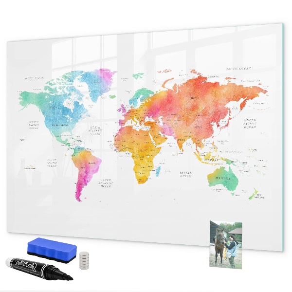Magnetic dry erase board Memories Map with Personal Photos