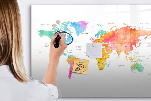 Magnetic dry erase board Memories Map with Personal Photos