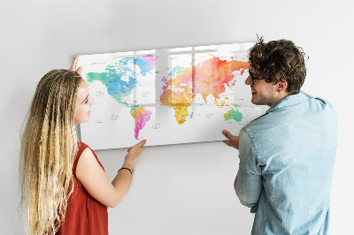 Magnetic dry erase board Memories Map with Personal Photos