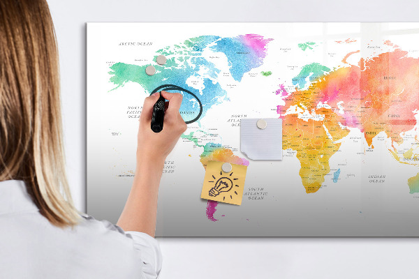 Magnetic dry erase board Memories Map with Personal Photos