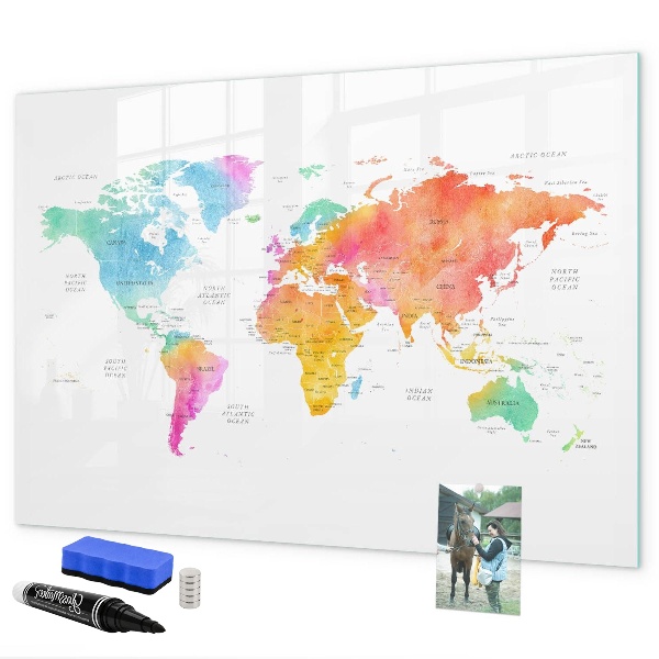 Magnetic dry erase board Memories Map with Personal Photos