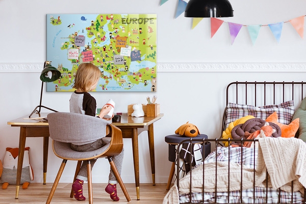 Magnetic dry erase board Interactive map of Europe to mark your travels