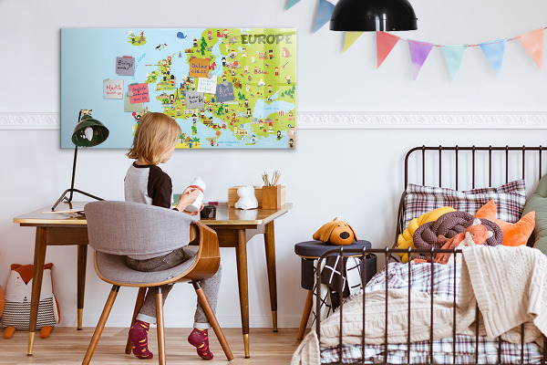 Magnetic dry erase board Interactive map of Europe to mark your travels