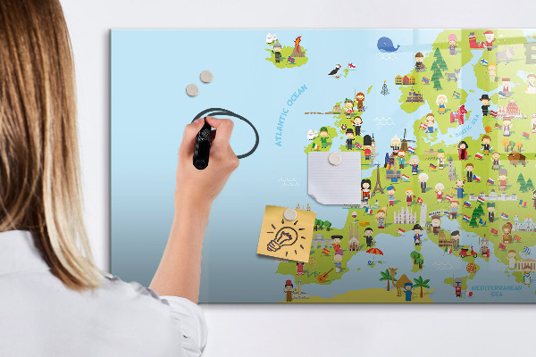 Magnetic dry erase board Interactive map of Europe to mark your travels
