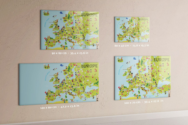 Magnetic dry erase board Interactive map of Europe to mark your travels