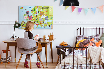 Magnetic dry erase board Interactive map of Europe to mark your travels