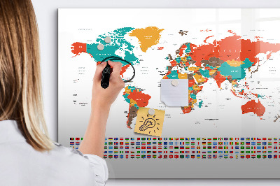 Magnetic dry erase board Interactive world map with photos