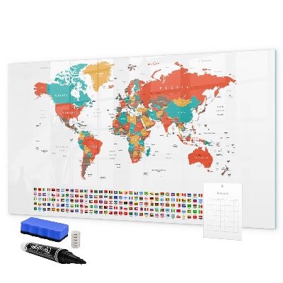 Magnetic dry erase board Interactive world map with photos