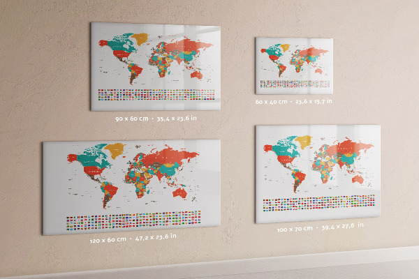 Magnetic dry erase board Interactive world map with photos