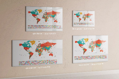 Magnetic dry erase board Interactive world map with photos