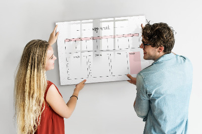 Dry erase board magnetic Weekly planner with space for photos