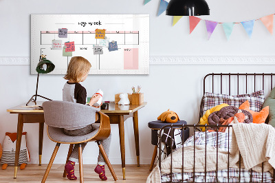 Dry erase board magnetic Weekly planner with space for photos