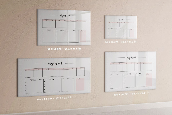 Dry erase board magnetic Weekly planner with space for photos