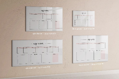 Dry erase board magnetic Weekly planner with space for photos