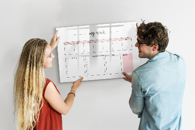 Dry erase board magnetic Weekly planner with space for photos