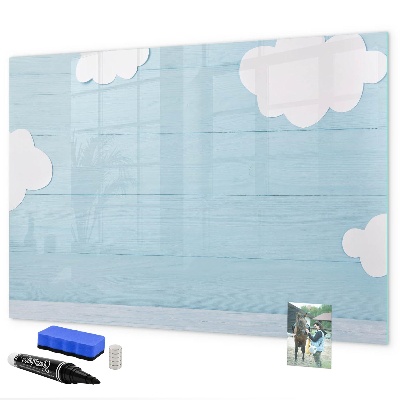 Dry erase board magnetic Fun with clouds and photos