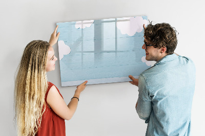 Dry erase board magnetic Fun with clouds and photos