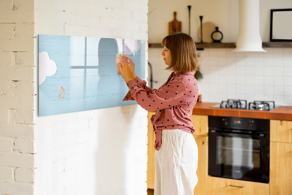 Dry erase board magnetic Fun with clouds and photos