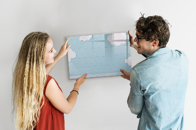 Dry erase board magnetic Fun with clouds and photos