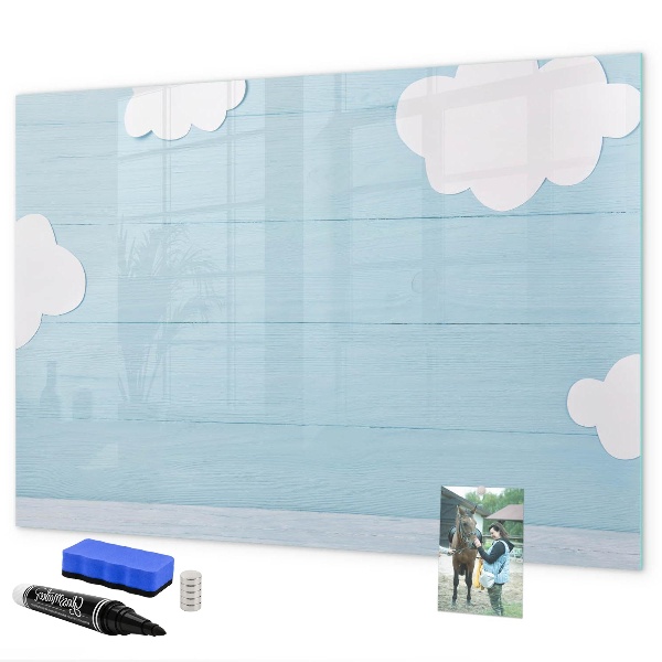 Dry erase board magnetic Fun with clouds and photos