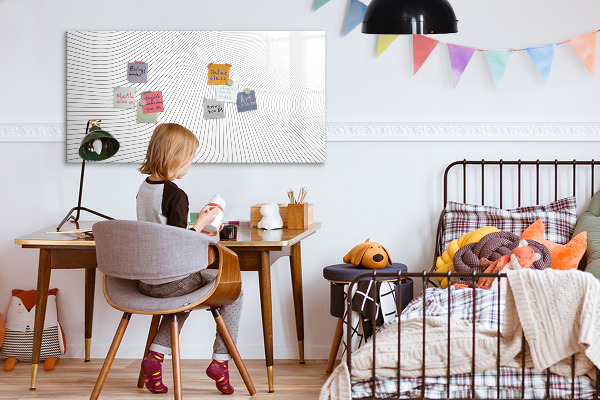 Magnetic dry erase board Modern board for photos and notes
