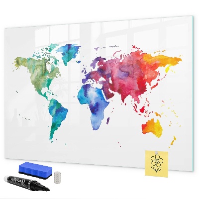 Dry erase board magnetic A colorful map for memories and notes