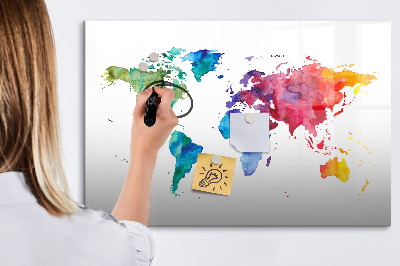 Dry erase board magnetic A colorful map for memories and notes