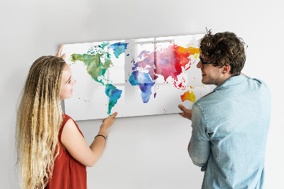 Dry erase board magnetic A colorful map for memories and notes