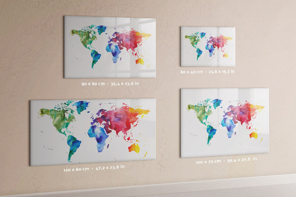 Dry erase board magnetic A colorful map for memories and notes