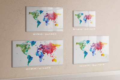 Dry erase board magnetic A colorful map for memories and notes