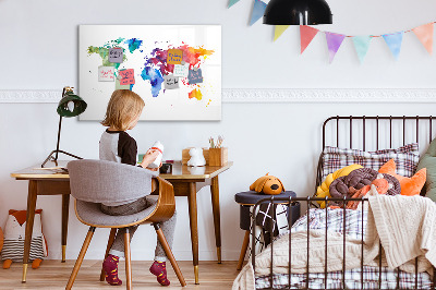 Dry erase board magnetic A colorful map for memories and notes