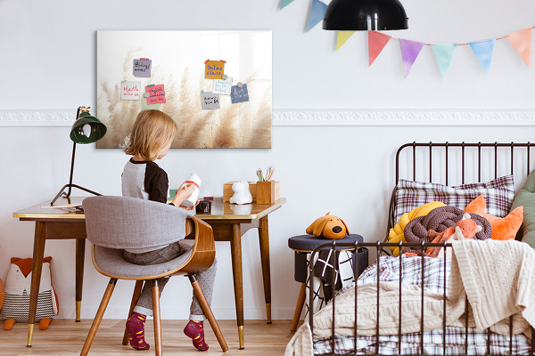 Magnetic dry erase board Modern board for photos and notes