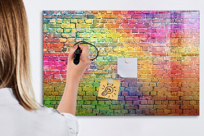 Magnetic dry erase board A colorful wall with space for photos