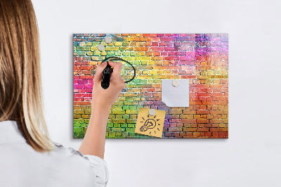Magnetic dry erase board A colorful wall with space for photos