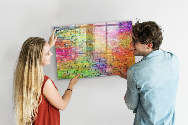 Magnetic dry erase board A colorful wall with space for photos