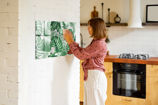 Magnetic dry erase board Green board for photos and notes