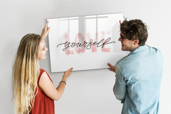 Magnetic dry erase board Board for photos and notes
