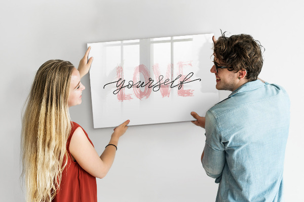 Magnetic dry erase board Board for photos and notes